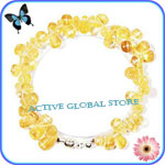 New Water Drop Shaped Natural Citrine Crystal Quartz Stone Bracelet, Love Gift